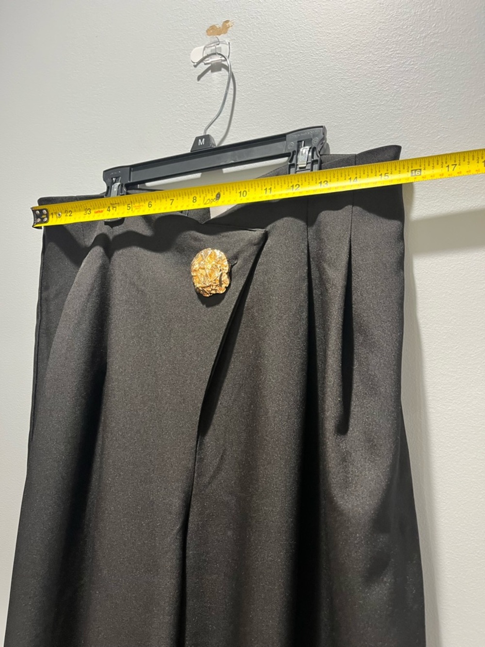 Women's Commense Embellished High-Waist Wide-Leg Pants Black Size XL Gold Button - Picture 5 of 11